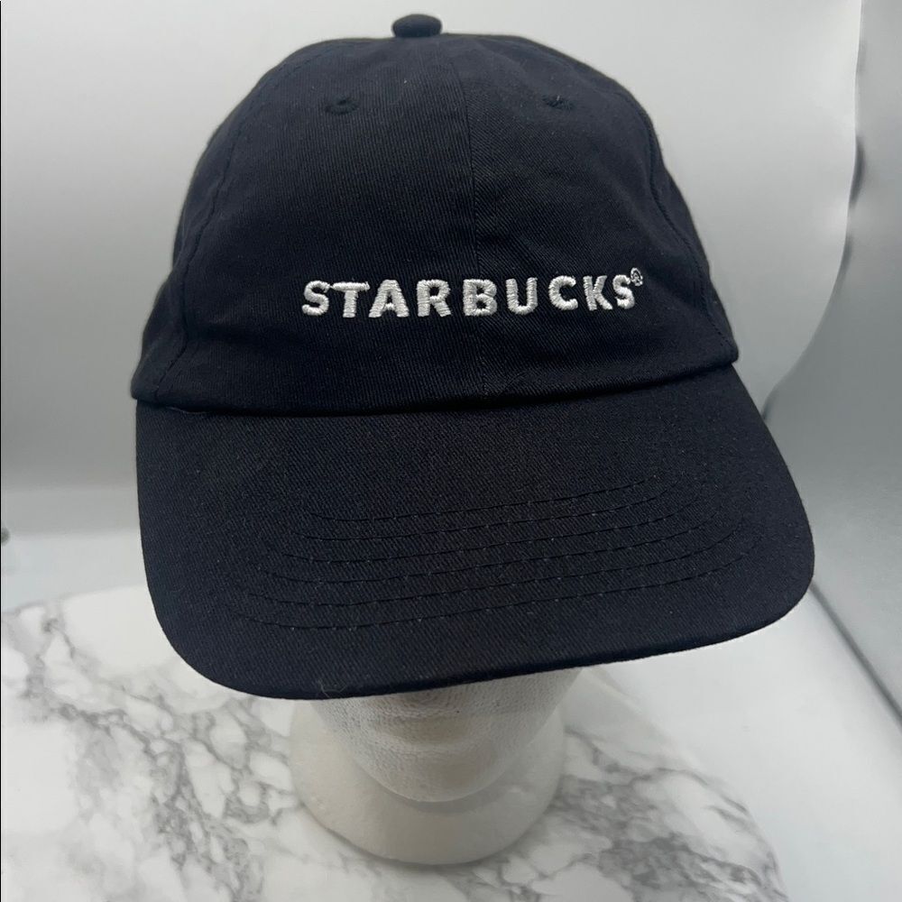 STARBUCKS Black Cotton Baseball Cap Hat-OS
